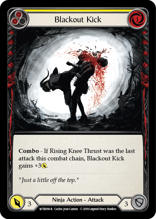 Blackout Kick (Yellow) [WTR090-R] Alpha Print Rainbow Foil Flesh And Blood Single Flesh And Blood   