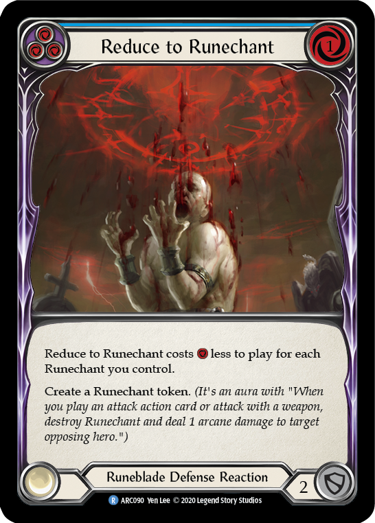 Reduce to Runechant (Blue) [ARC090] Unlimited Edition Rainbow Foil Flesh And Blood Single Flesh And Blood   