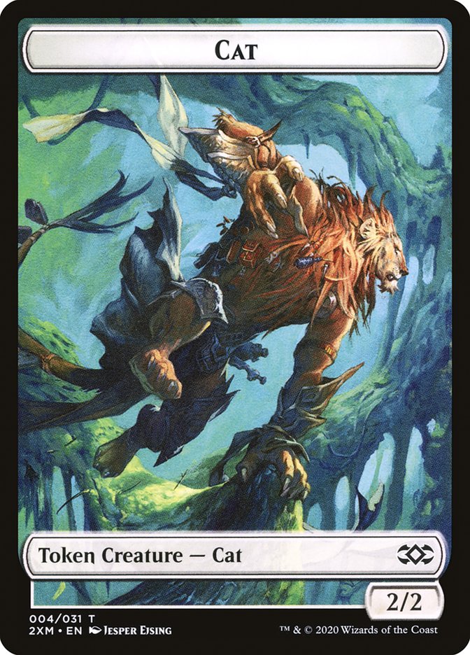 Angel // Cat Double-Sided Token [Tokens] Double Masters Tokens MTG Single Magic: The Gathering