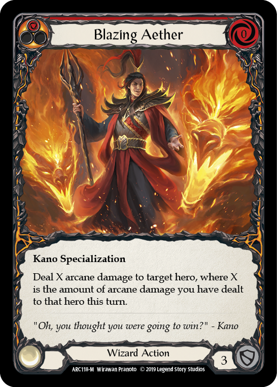 Blazing Aether [ARC118-M] 1st Edition Rainbow Foil Flesh And Blood Single Flesh And Blood   