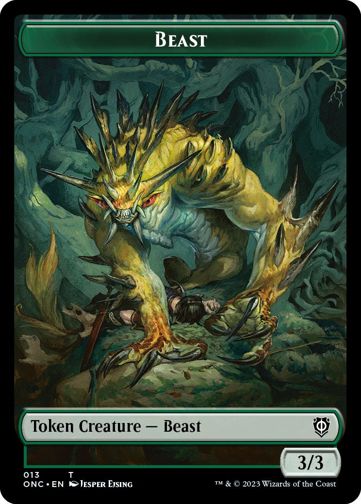 Poison Counter // Beast Double-Sided Token [Tokens] Phyrexia: All Will Be One Commander Tokens MTG Single Magic: The Gathering