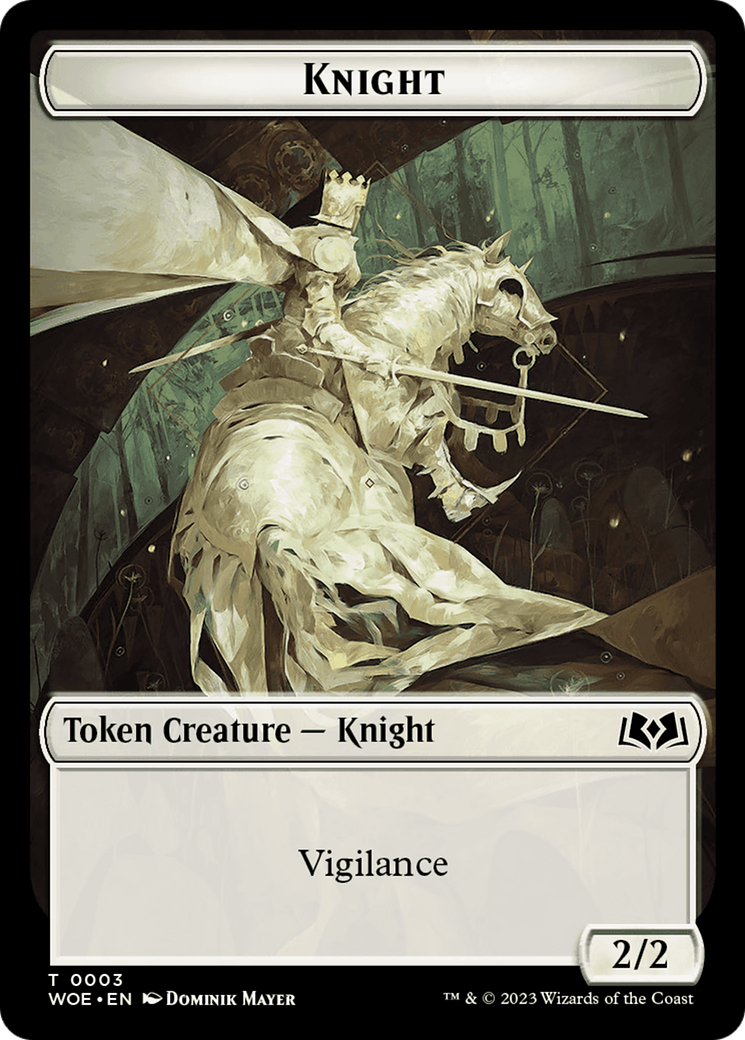 Knight // Food (0010) Double-Sided Token [Tokens] Wilds of Eldraine Tokens MTG Single Magic: The Gathering