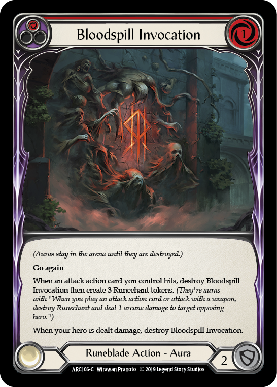 Bloodspill Invocation (Red) [ARC106-C] 1st Edition Normal Flesh And Blood Single Flesh And Blood   