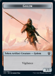 Golem (027) // Thopter Double-Sided Token [Tokens] Commander 2021 Tokens MTG Single Magic: The Gathering