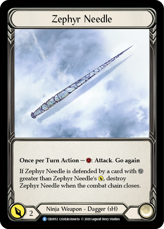 Zephyr Needle [CRU052] 1st Edition Cold Foil Flesh And Blood Single Flesh And Blood   