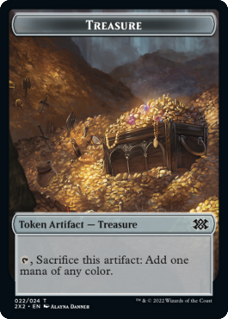 Cat Dragon // Treasure Double-Sided Token [Tokens] Double Masters 2022 Tokens MTG Single Magic: The Gathering