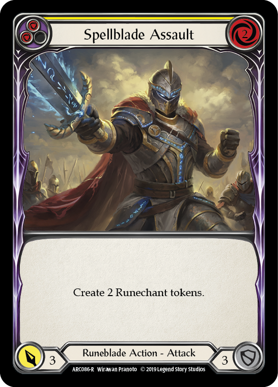 Spellblade Assault (Yellow) [ARC086-R] 1st Edition Rainbow Foil Flesh And Blood Single Flesh And Blood   