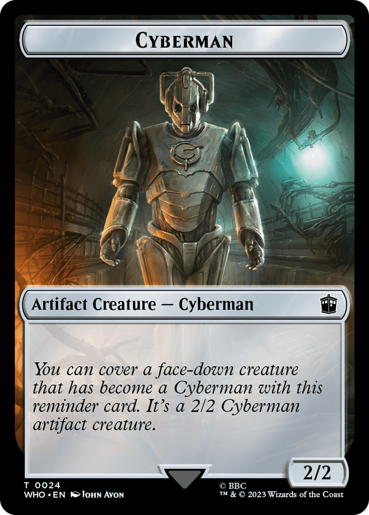 Human Noble // Cyberman Double-Sided Token [Doctor Who Tokens] MTG Single Magic: The Gathering   
