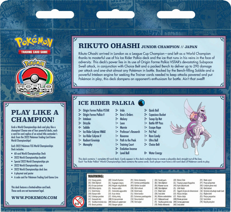 Pokémon 2022 World Championships Deck (Ice Rider Palkia - Rikuto Ohashi) Pokemon Sealed Pokémon   
