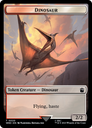 Warrior // Dinosaur Double-Sided Token [Tokens] Doctor Who Tokens MTG Single Magic: The Gathering