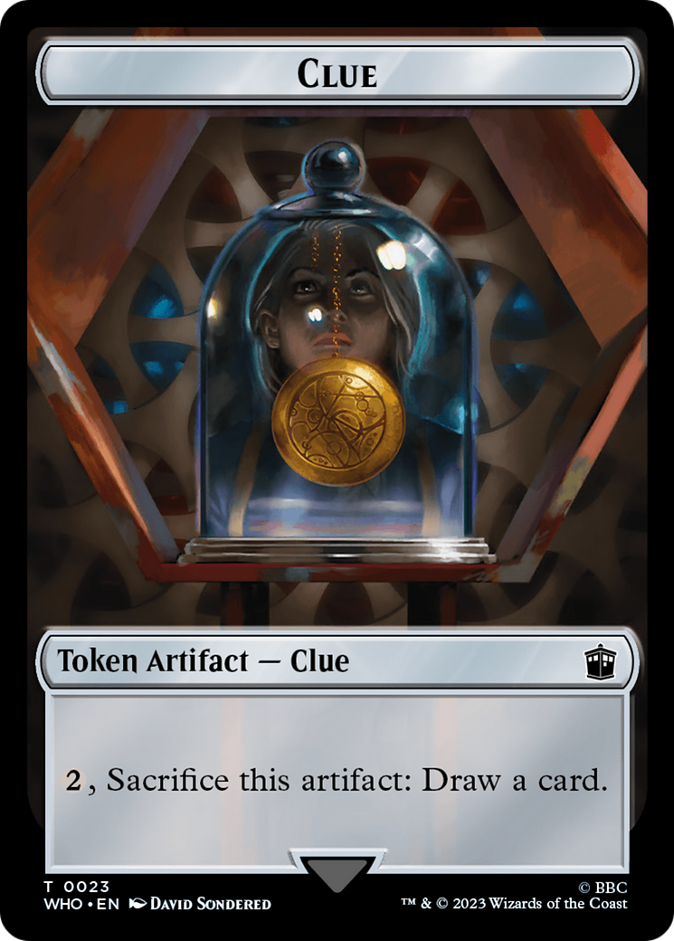 Human (0005) // Clue (0023) Double-Sided Token [Tokens] Doctor Who Tokens MTG Single Magic: The Gathering