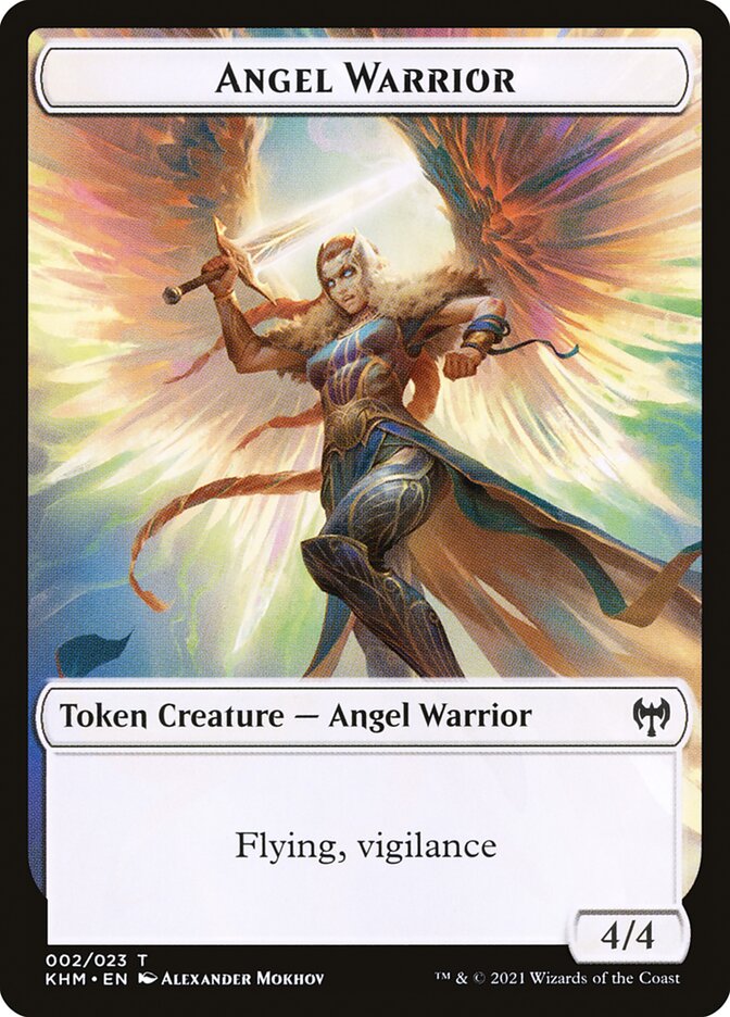 Dwarf Berserker // Angel Warrior Double-Sided Token [Tokens] Kaldheim Tokens MTG Single Magic: The Gathering