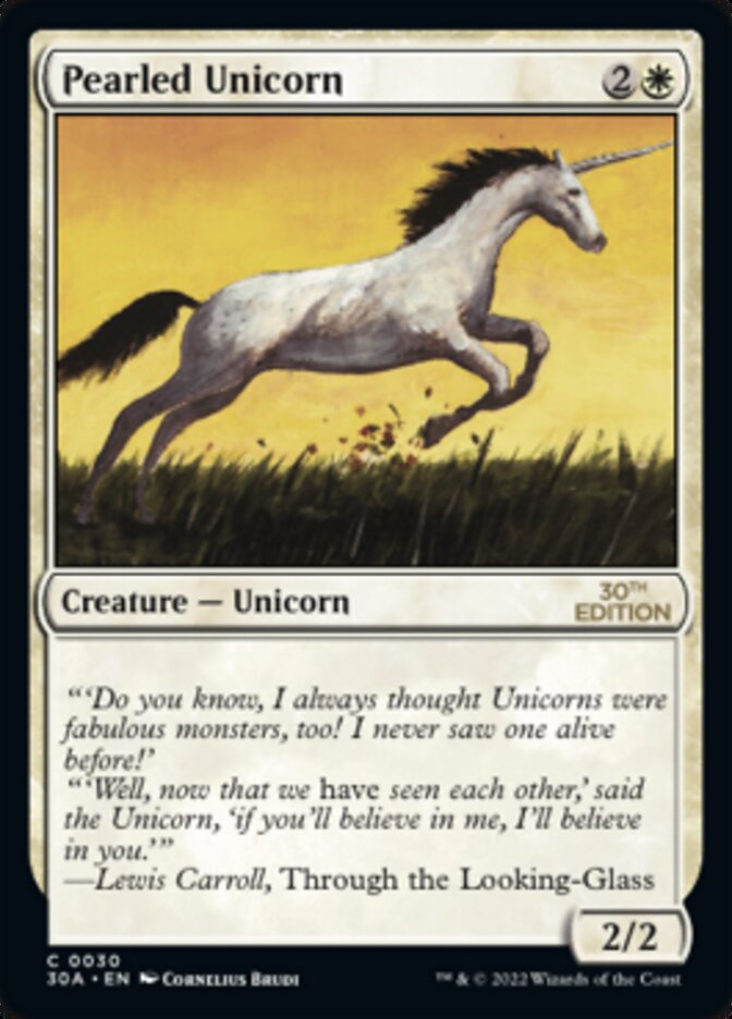 Pearled Unicorn [30th Anniversary Edition] MTG Single Magic: The Gathering   