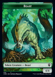 Beast (18) // Beast (19) Double-Sided Token [Tokens] Commander Legends Tokens MTG Single Magic: The Gathering