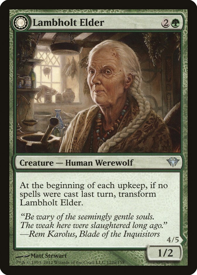 Lambholt Elder // Silverpelt Werewolf [Dark Ascension] MTG Single Magic: The Gathering   