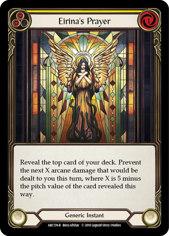 Eirina's Prayer (Yellow) [ARC174-R] 1st Edition Rainbow Foil Flesh And Blood Single Flesh And Blood   