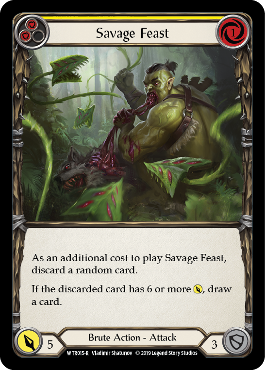 Savage Feast (Yellow) [WTR015-R] Alpha Print Rainbow Foil Flesh And Blood Single Flesh And Blood   