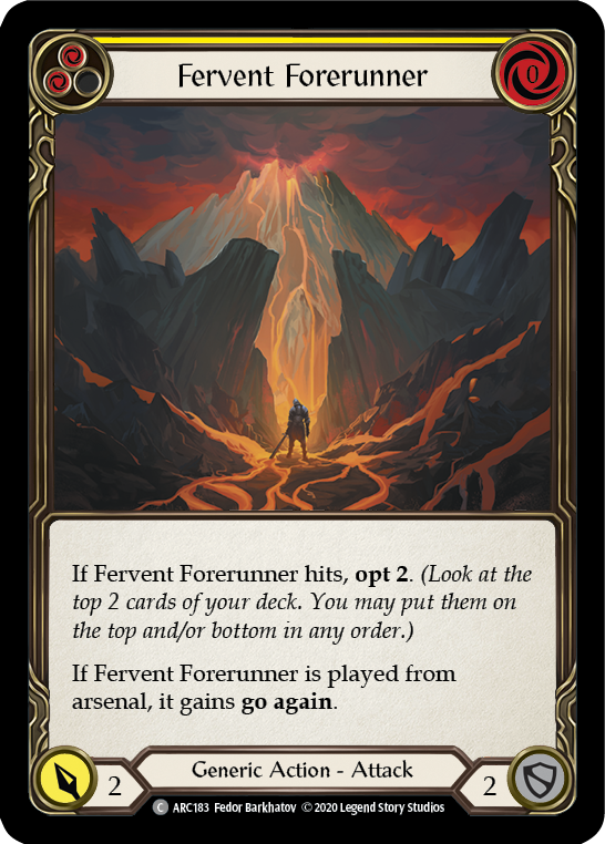 Fervent Forerunner (Yellow) [ARC183] Unlimited Edition Normal Flesh And Blood Single Flesh And Blood   