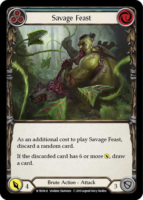 Savage Feast (Blue) [WTR016-R] Alpha Print Rainbow Foil Flesh And Blood Single Flesh And Blood   