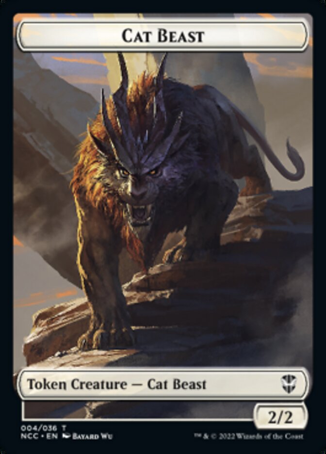 Soldier (09) // Cat Beast Double-Sided Token [Streets of New Capenna Commander Tokens] MTG Single Magic: The Gathering   