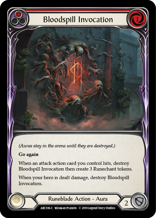 Bloodspill Invocation (Red) [ARC106-C] 1st Edition Rainbow Foil Flesh And Blood Single Flesh And Blood   