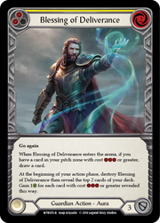Blessing of Deliverance (Yellow) [WTR055-R] Alpha Print Rainbow Foil Flesh And Blood Single Flesh And Blood   