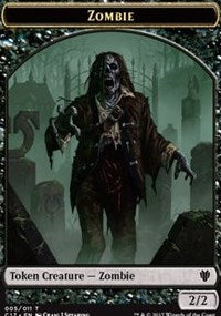 Zombie // Gold Double-Sided Token [Tokens] Commander 2017 Tokens MTG Single Magic: The Gathering
