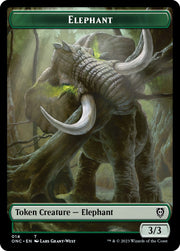 Human Soldier // Elephant Double-Sided Token [Tokens] Phyrexia: All Will Be One Commander Tokens MTG Single Magic: The Gathering