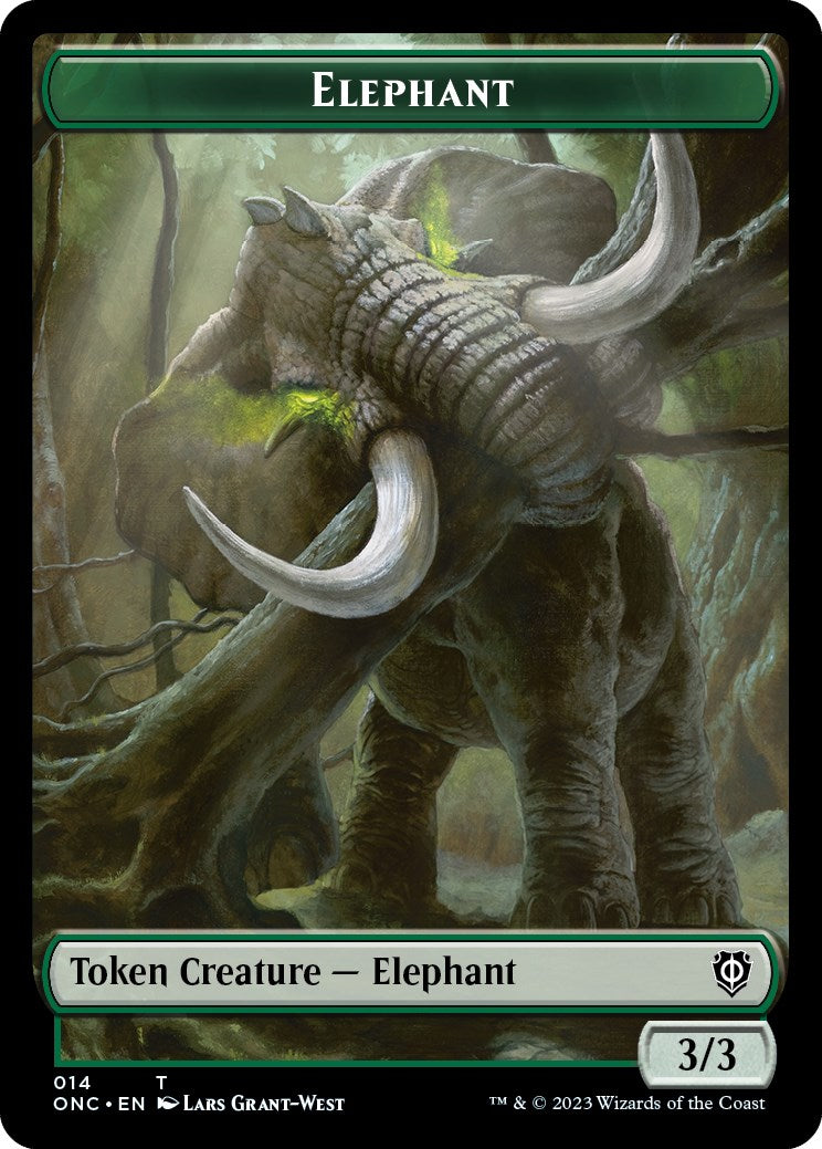 Human Soldier // Elephant Double-Sided Token [Tokens] Phyrexia: All Will Be One Commander Tokens MTG Single Magic: The Gathering