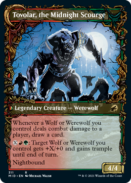 Tovolar, Dire Overlord // Tovolar, the Midnight Scourge (Showcase Equinox) [Innistrad: Midnight Hunt] MTG Single Magic: The Gathering   