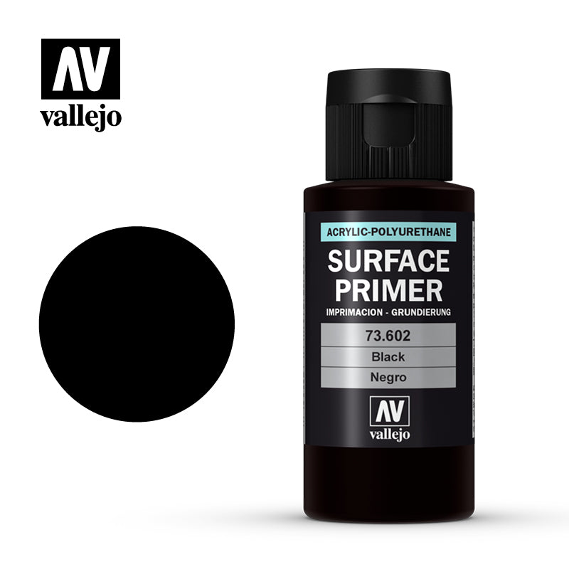 Vallejo: Surface Primer 73602 Black Primer 60ml Model Paints Vallejo