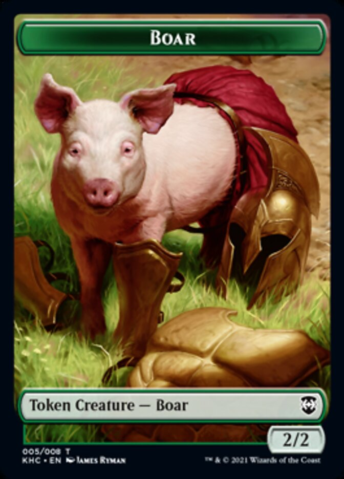 Boar Token [Tokens] Kaldheim Commander Tokens MTG Single Magic: The Gathering