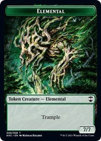 Elemental // Elf Warrior Double-Sided Token [Tokens] Kaldheim Commander Tokens MTG Single Magic: The Gathering