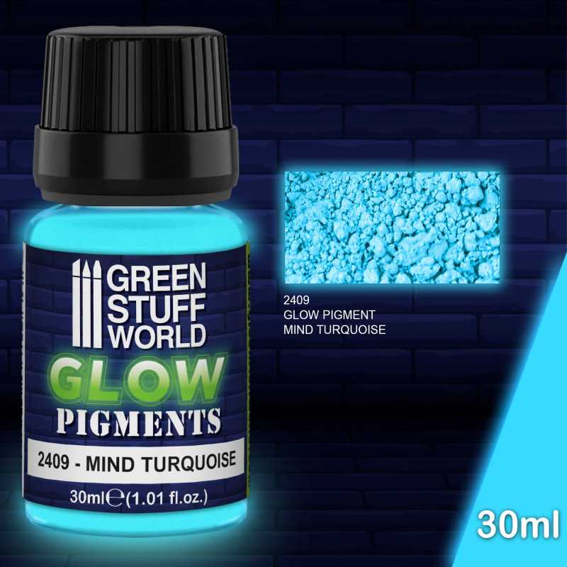 Green Stuff World Pigments: Glow in the Dark - Mind Turquoise Paint, Tools and Bases Green Stuff World   