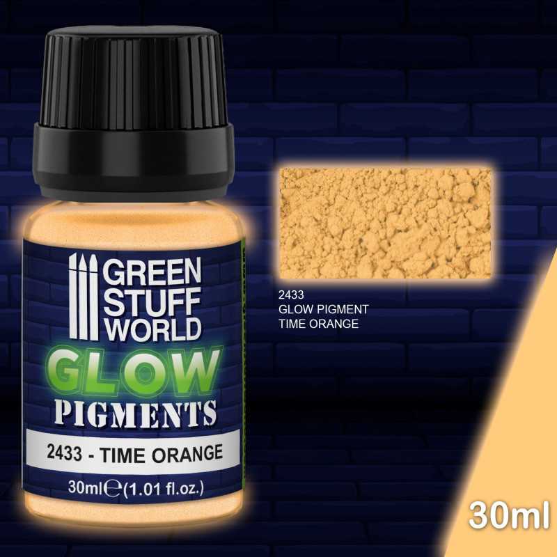 Green Stuff World Pigments: Glow in the Dark - Time Orange Paint, Tools and Bases Green Stuff World   