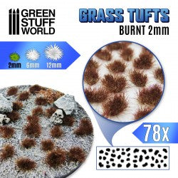 Green Stuff World: Grass Tufts - Burnt 2mm 78x Basing Materials Green Stuff World