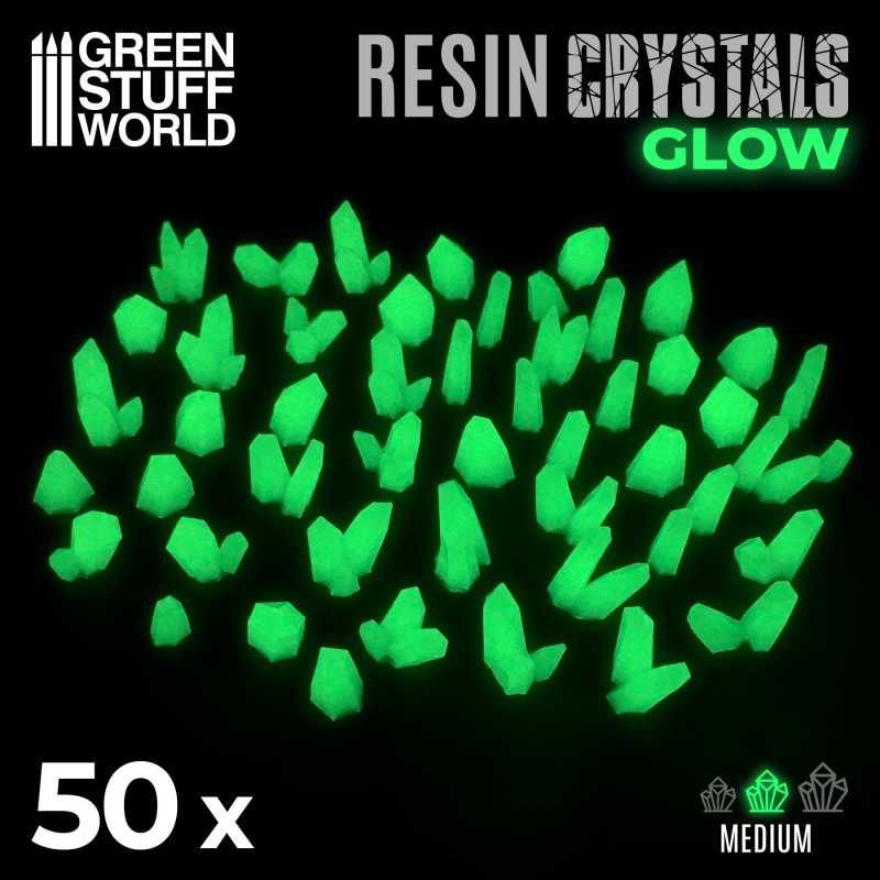 Green Stuff World: Resin - Medium Green GLOW Crystals Model Tools & Glue Green Stuff World