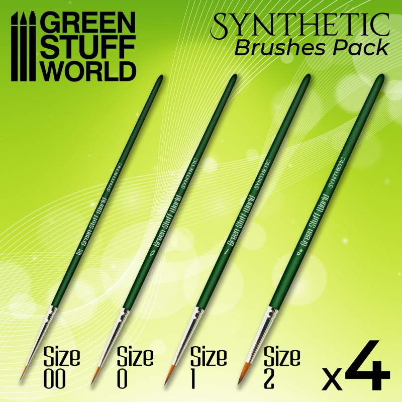 Green Stuff World: Green Series Synthetic Brush Set Hobby Brushes Green Stuff World