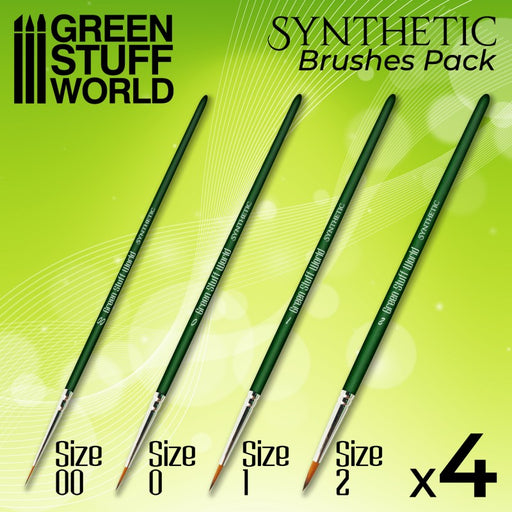 Green Stuff World: Green Series Synthetic Brush Set Hobby Brushes Green Stuff World