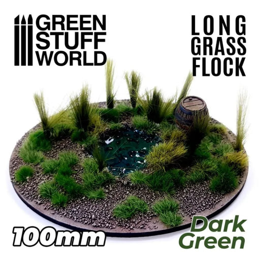 Green Stuff World: Long Grass Flock - Dark Green Basing Materials Green Stuff World