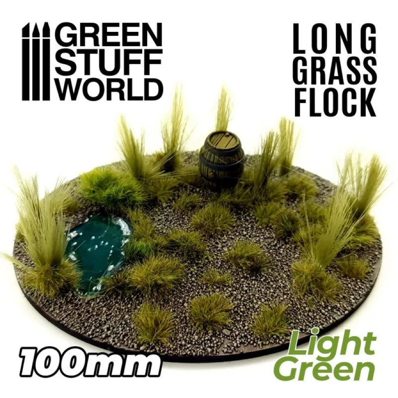 Green Stuff World: Long Grass Flock - Light Green Basing Materials Green Stuff World