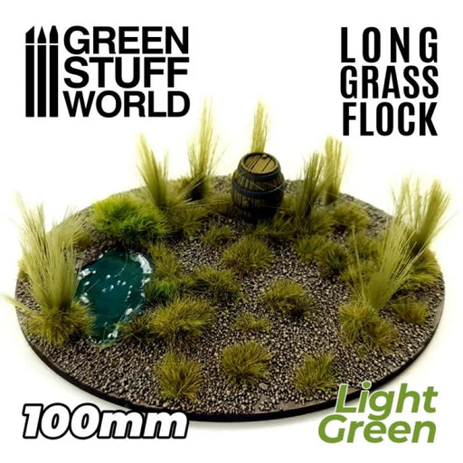 Green Stuff World: Long Grass Flock - Light Green Basing Materials Green Stuff World