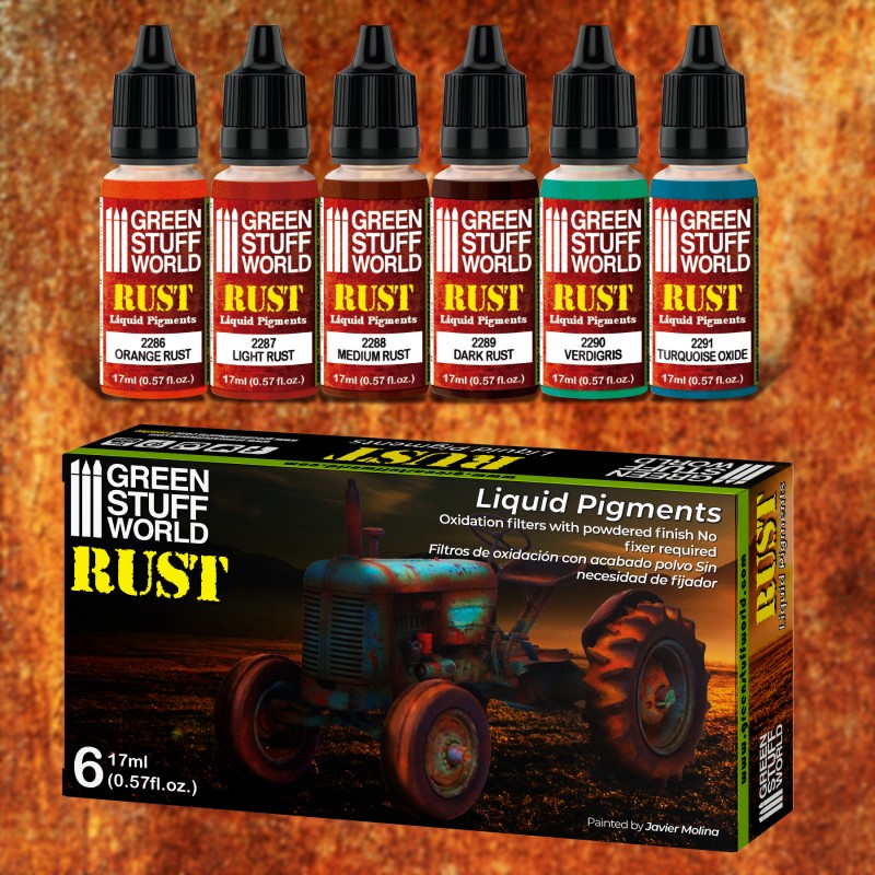 Green Stuff World:  Liquid Pigments Set - Rust Paint, Tools and Bases Green Stuff World   