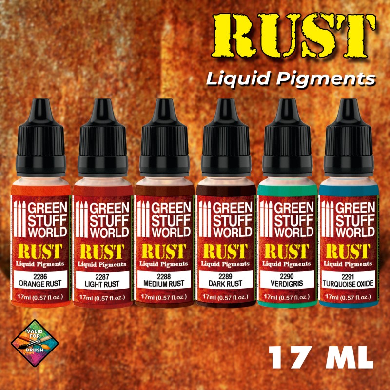 Green Stuff World:  Liquid Pigments Set - Rust Paint, Tools and Bases Green Stuff World   