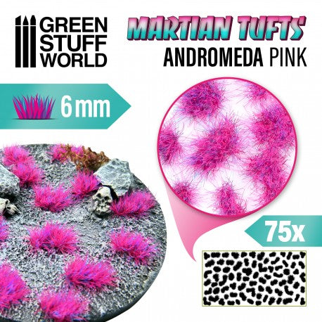 Green Stuff World: Martian Fluor Tufts - Andromeda Pink 6mm Basing Materials Green Stuff World