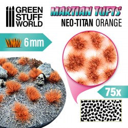 Green Stuff World: Martian Fluor Tufts - Neo-Titan Orange 6mm Basing Materials Green Stuff World