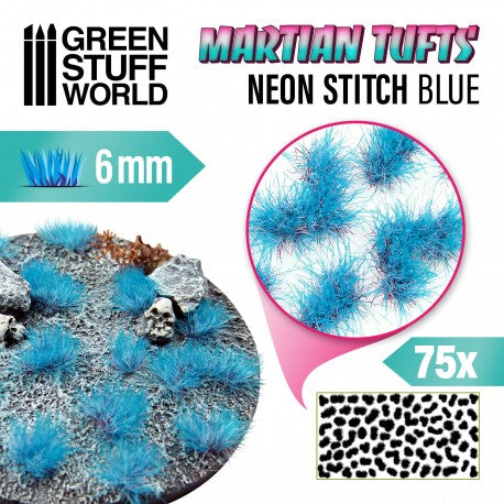 GSW: Martian Fluor Tufts - NEON STITCH BLUE - 6mm  Green Stuff World Hobby Tools Taps Games Edmonton Alberta