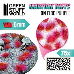 Green Stuff World: Martian Fluor Tufts - On Fire Purple 6mm Basing Materials Green Stuff World