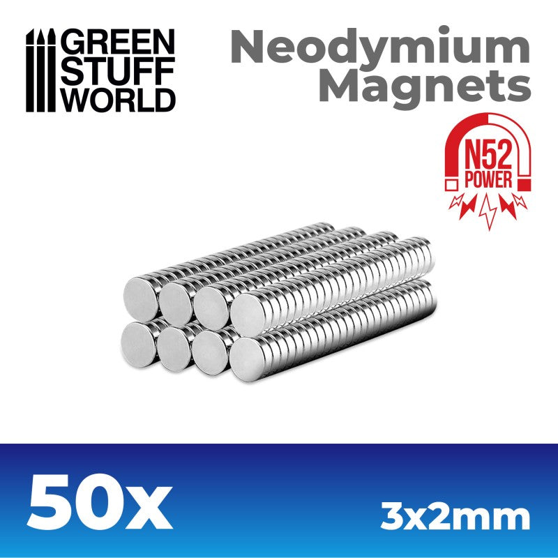 GSW: Neodymium Magnets 3x2mm - 50 units (N52)  Green Stuff World Hobby Tools Taps Games Edmonton Alberta