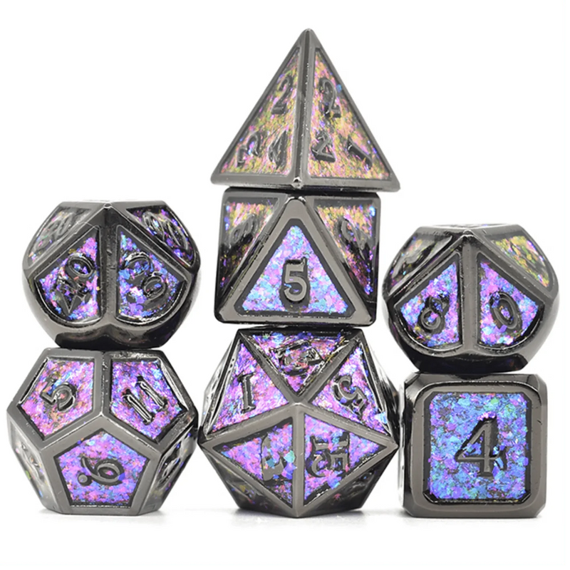 Foam Brain Games: Color Shifting Night Sky 7-Die Set (Metal) Dice & Gaming Accessories Foam Brain Games